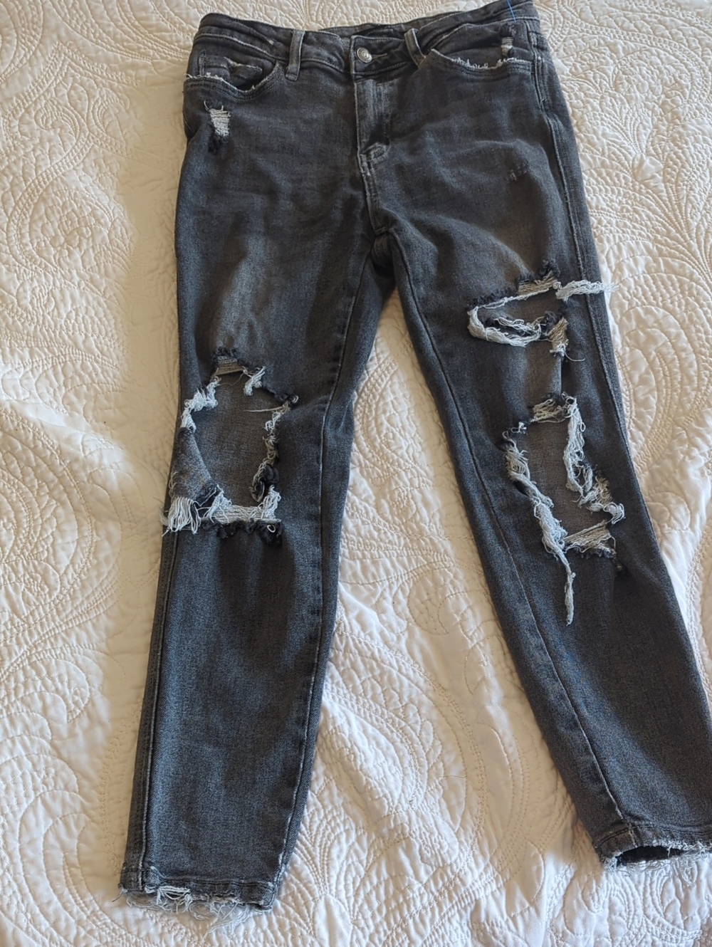 Flying Monkey Distressed Black Women’s Jeans - Trendy Ripped Skinny Fit